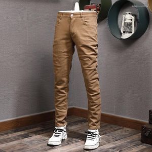 Jeans Homme Casual Polyvalent Simple Stretch Kaki Tailles 28-38