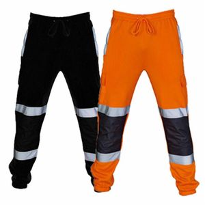 Heren jeans safety sweat pants voor heren hi viz vis werk fleece bottoms joggen broek joggersmen's274e