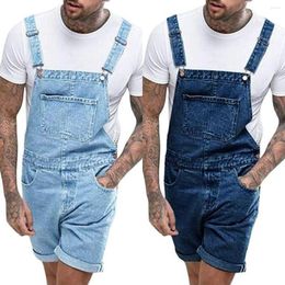 Jeans pour hommes Short en jean une pièce déchiré en denim solide pour homme