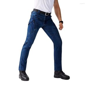 Jeans pour hommes Mode stretch pour hommes Straight Skinny Baggy Pantalons en denim tactique pour hommes Pantalons cargo pour hommes