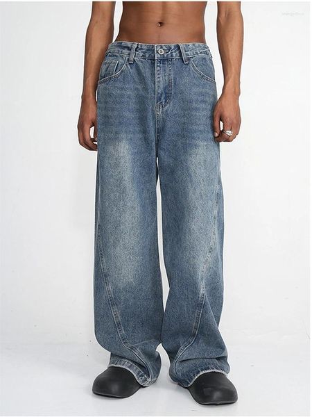 Jeans para hombres Pantalones para hombres y mujeres 2024 Retro Casual Piernas anchas sueltas Moda coreana simple Y2k Diseño de bolsillo antiguo