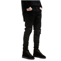 Jeans pour hommes Hommes Noir Ripped Skinny Jeans Hip Hop swag Denim Scratched Biker Jeans Joggers pantalon Célèbre Marque Designer Hommes Pantalons 220827