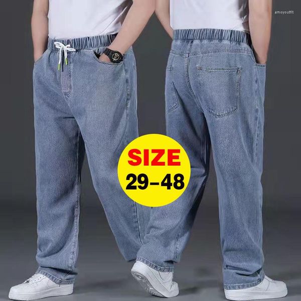 Jeans pour hommes hommes respirant pantalon ample 10XL surdimensionné mâle pantalon denim décontracté grande taille 48 46 44 vêtements streetwear