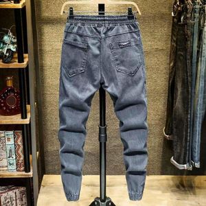 Jeans pour hommes Hommes Cargo Loose Fit Printemps Automne Streetwear Stretch Lace-up pour la fête