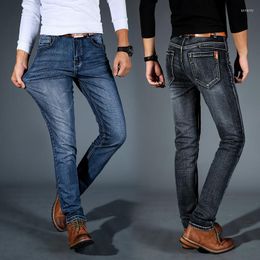 Jeans masculinos hombres clásico el estiramiento homme pantalon hombre hombre retro origin de mezclilla delgada jean suave ciclista negro overso para hombres pantalones