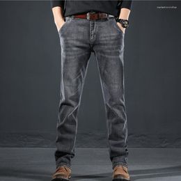 Heren jeans mannen kleding patroon recreatief vintage nostalgie rokerige grijze rechte cilinder losse straat broek herfst vrouw