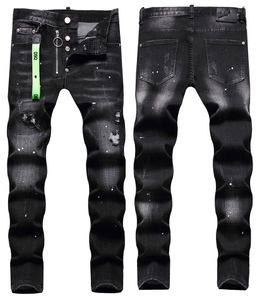 Jeans para hombres HOMBRES Cool Guy negro Hombre clásico Hip Hop Moto Diseño para hombre Ripped Denim Biker DSQ 1056 talla grande 40