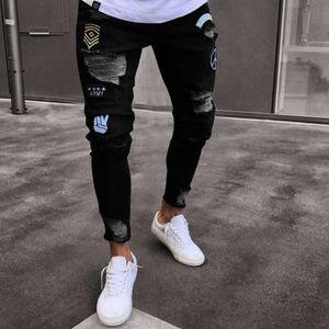 Jeans pour hommes Hommes Designer Black Male Jean Skinny Moto Pantalon en denim de haute qualité