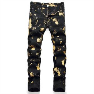 Jeans pour hommes Hommes Impression numérique Denim Jeans Modèle de mode Pantalon extensible peint Slim Skinny Pantalon effilé T221102