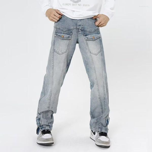 Jeans pour hommes Hommes Floor Mopping Hip Hop Vintage Casual Straight Baggy Denim Pantalon Streetwear Skateboard Pant Pantalon Neutre 5033