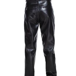 Jeans pour hommes hommes véritables pantalons en cuir midrised printemps automne hiver chauds poches décontractées à glissière droite pleine longueur 230330