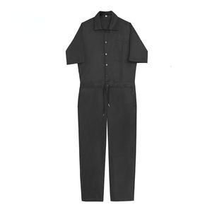 Heren Jeans Mannen Jumpsuits Casual Losse Joggers Met Korte Mouwen Streetwear Hip Hop Mode Rechte Cargo Broek Rompertjes Overalls Zwarte Broek 230628