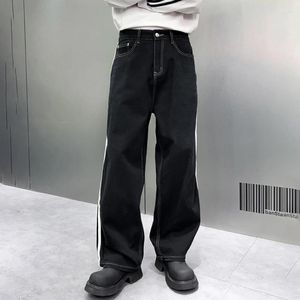 Jeans pour hommes Hommes Lâche Casual Vintage Black Side Stripe Denim Baggy Pantalon Homme Cityboy Streetwear Hip Hop Pantalon à jambes larges