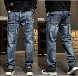 Jeans para hombres Hombres Low Drop Crotch Baggy Loose Jeans Hip-Hop Pantalones Personalidad Low Crotch Jeans Pantalones de vaquero J230630