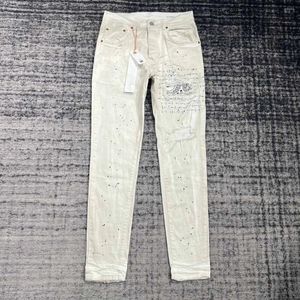 Herenjeans Heren Paisley Patches Dirty Wash Distressed White