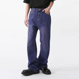 Heren jeans mannen paarse denim broek streetwear vintage gewassen mode losse casual brede been hiphop broek