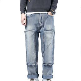 Jeans pour hommes Hommes Retro Baggy Jeans Washed High Street Fashion MultiPocket Denim Pants Plus Size 3042 44 46 Male Hiphop Skateboard Jeans Z0225