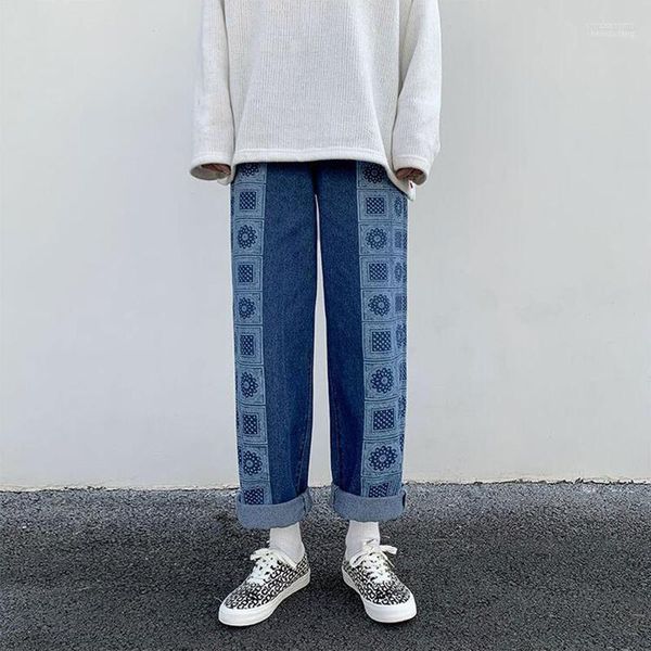 Jeans pour hommes Hommes 2022 Automne et hiver Tube droit Chine Hong Kong Mode Taille Pantalon à jambes larges