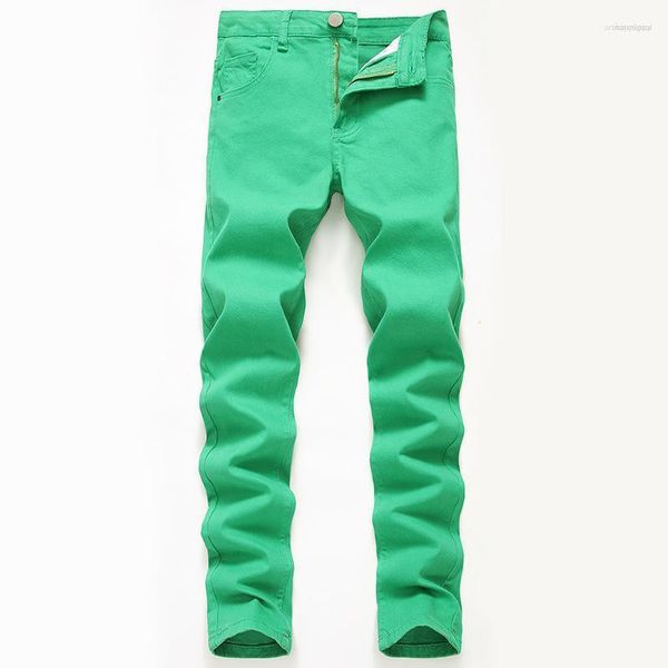 Jeans pour hommes 2023 Denim Pantalons décontractés à haute extensibilité pour hommes Vert Grande taille Multicolore Coton