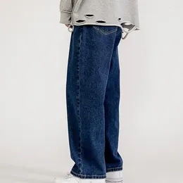 Männer Jeans Männer 2023 Breite Bein Mode Arbeit Gerade Mid Rise Männer Jean Einfarbig Hip Hop Denim Hosen streetwear Pantalones H