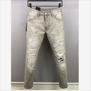 Jeans pour hommes à la mode décontractée MOTO Moto Biker High Street Denim Tissu Pantalon Fashion Hole Paint Jeans 9832 # 230812