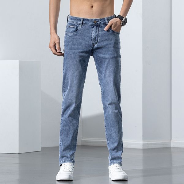 Jeans pour hommes hommes élastique serré jean printemps mode décontracté coton denim Super mince pantalon ajusté hommes pantalons 230407