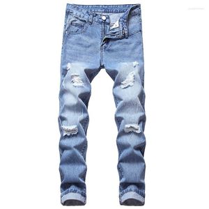 Jeans da uomo Moda uomo Strappato Patchwork Pantaloni con stampa cava Denim Foro Taglia grande 28-42 Pantaloni lunghi ClassicUomo