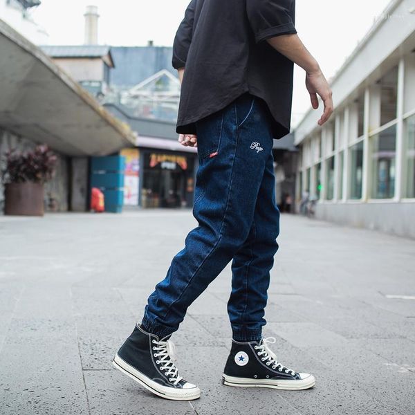 Jeans pour hommes Style japonais Vintage Mode Hommes Spliced Designer Casual Denim Cargo Pantalon Salopette Streetwear Hip Hop Joggers