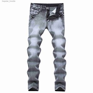 Jeans pour hommes Jeans pour hommes 2021 Vintage gris Slim Fit droit Denim mâle décontracté pantalons longs rétro pantalon marque Biker taille 42 L230918