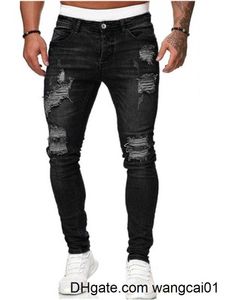 Jeans para hombres Jeans para hombres 2022 Nuevos pantalones casuales para hombres rasgados Primavera y otoño Jeans deportivos Bolsillo recto Street Run Soft Denim Ntral Slow 0408H23