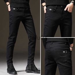 Jeans masculinos homens jeans marca homens slim fit skinny denim designer elástico estiramento reto calças for256k x0914