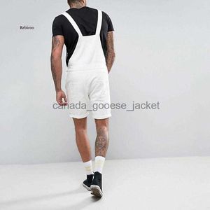 Herenjeans Herenjeans Denim Pocket Overall Jumpsuit Streetwear Jarretel Mannelijke broekL23011
