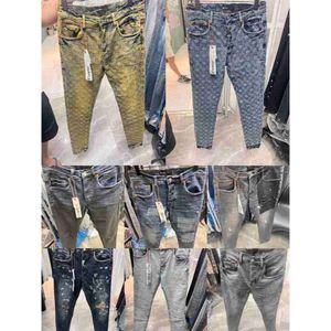 Jeans pour hommes Jeans pour hommes Jeans purp de créateur pantalon cargo noir autocollants skinny lavage léger joggers de moto déchirés vraies religions pantalons élastiques Denim UVAK luxe