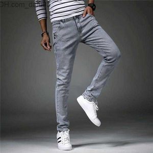 Jeans pour hommes Jeans pour hommes Pantalons pour hommes Style coréen Gris Hommes Skinny Homme Slim Fit Stretch Pantalon Denim pour hommes Casual MaleMen Z230801