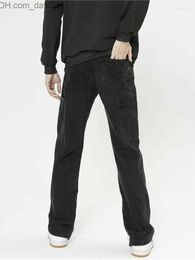 Jeans pour hommes Jeans pour hommes Baggy pour hommes Pantalons Streetwear Noir Vintage Cargo Split Vêtements Denim Z230801