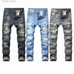 Jeans voor heren Gescheurde jeans voor heren Straatkleding Hoge kwaliteit Distressed rechte broek Merk Casual herenbroek Blauw 2022 Nieuw Y2303 L230918