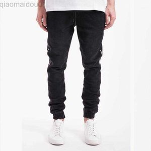 Heren Jeans Heren Jeans Lente Herfst Mannen Katoen Denim Hip Hop Slack Bottom Jogger Streetwear Skinny Blauwe Broek Elastische Taille Hombre Mannelijke Broek L230725