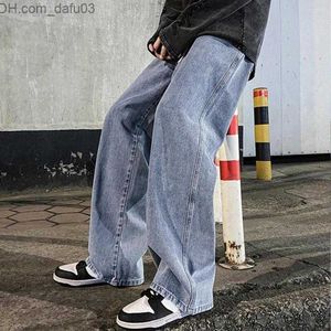 Jeans pour hommes Jeans pour hommes élégant été doux pantalons pour hommes droite tenue quotidienne taille moyenne Z230801