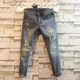 Jeans pour hommes hommes mode coréenne trous 9 points jean pantalon petit pied coupe ajustée homme Cargo pantalon Streetwear Denim pantalon L231011