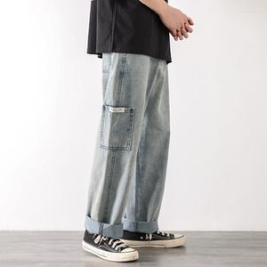 Jeans pour hommes en vrac de cargaison de cargaison droite de style street lâche pour hommes