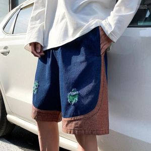 Pantalones vaqueros para hombre MOGU 2022, pantalones cortos de mezclilla de moda de verano verde, rectos, holgados, hasta la rodilla, de talla grande 5XL1