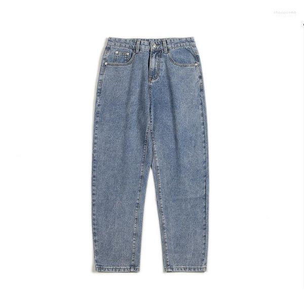 Jeans pour hommes sur la taille 42 46 48 hip hop bleu bel pantalon de jambe large m￢le en denim de la cheville