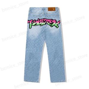 Jeans para hombres Pantalones de talla grande para hombres Jeans para hombres Impresión de letras estampadas completas Pantalones casuales de moda hip-hop para hombres j8s3a T230504