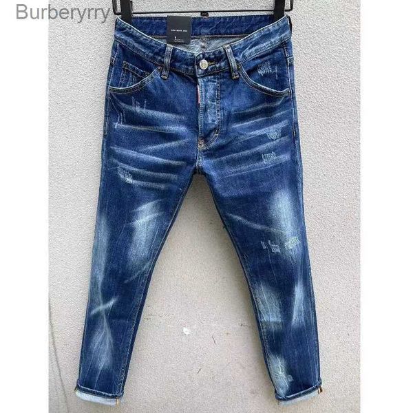 Jeans pour hommes Style à la mode haute rue Moto Biker Slim Jeans décontracté trou peinture en aérosol Denim pantalon 078 # L231011
