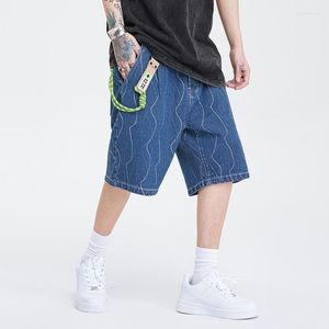 Heren jeans heren vintage retro gewassen denim shorts heren tide merk ins street losse hiphop tooling vijf punten medium broek