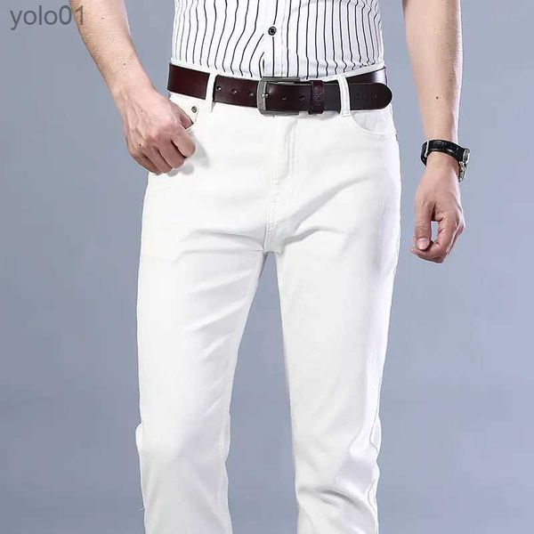 Jeans pour hommes jeans blancs stretch masculin printemps d'été Nouvelle entreprise classique Coton Cotton Slim Pantalon de la marque