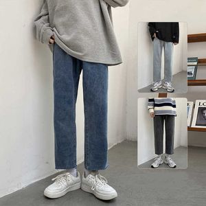 Heren jeans heren wide been klassieke modetrend allemaal match los casual denim bijgesneden broek herfst mannelijk merk Koreaanse broek 220923
