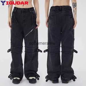 Men's Jeans Hommes Y2K vêtements jean hommes vêtements Cargo pantalon jambe large Denim pantalon Streetwear Baggy jean pantalon droit men pantalon hommeephemeralew