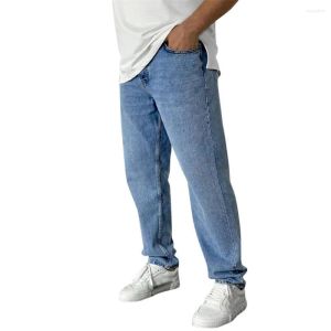 Jeans masculin hommes poches de couleur unie