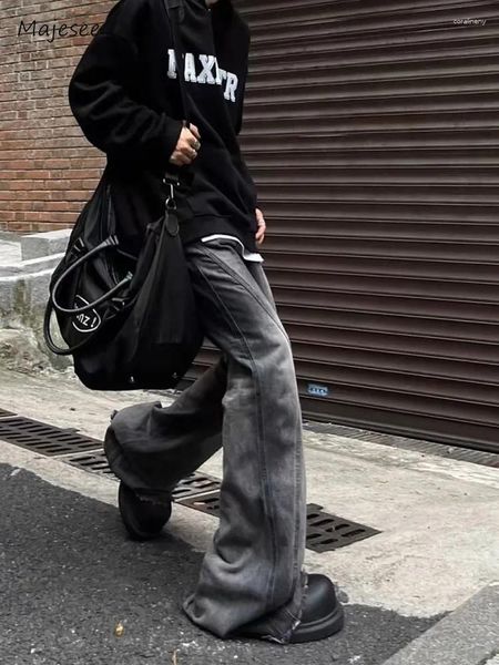 Jeans pour hommes hommes massifs de dégradies solides mode automne confortable style coréen de style coréen.
